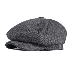 Boinas outono inverno listras de poliéster chapéu plano menino artista masculino e feminino Beret G220612