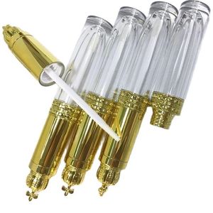 Garrafas de armazenamento Logotipo personalizado 8 ml Tubos de brilho labial vazios de ouro de luxo Recipientes para embalagem de cosméticos por atacado de batom
