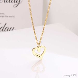 Pendant Necklaces CACANA Stainless Steel Necklace For Women Hollow Heart Choker Chain Best Engagement Jewelry R230612