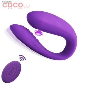 Vagina suger vibrator för par u form böjbar g-spot vibrator klitoris sucker kvinnlig onani erotiska leksaker för vuxna l230518