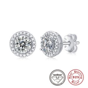 Luxus 925 Sterling Silber Moissanit Ohrringe Hochzeit Verlobung Ohrstecker für Frauen Ohrstecker