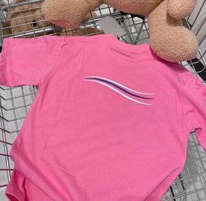 Meninos Meninas T Shirts Fashion Desiger Kids T-shirts Summer Tees Tops Com Letra Wave Listrado T Shirts Impressas Roupas Infantis Roupas de Marcas de Luxo Mu R3Jz#