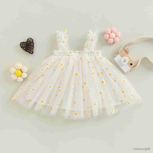 Flickans klänningar MA Baby 6M-5y Summer Toddler Kid Girls Tulle Dress for Party Beach Holiday Clothing R230612