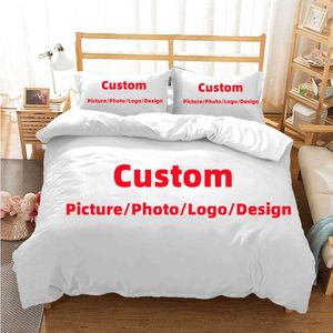 Bedding sets Personalized Custom Duvet Cover With cases Microfiber Customized Photo 3D Digital Printed Bedding Set Twin Full Queen King Z0612