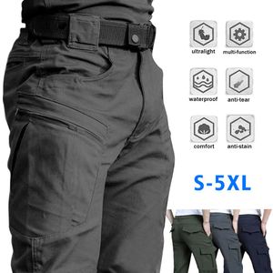 Calça calças táticas masculinas elasticidade de bolso múltiplo Militar Urban Comuter Tacitcal Calças de cargo de carga seca rápida de gordura slim 5xl