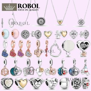 Ciondoli in argento sterling 925 per la creazione di gioielli per perle di pandora Bracciale 925 Stili popolari per la festa della mamma possono essere regalati come regali al fascino delle madri