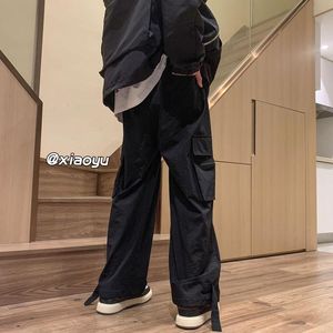 Pantaloni Hybskr High Street Wide Leg Men Cargo Pants Design Fashion Design Oversaze Drivery Streetwear Streetwear Hip Hop Black Pant