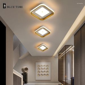 Plafoniere Moden Light Soggiorno Studio Camera da letto Corridoio Balcone Decorazione semplice Indoor LED Lustre Alumnium Paralume in PVC metallico