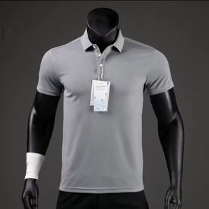 2023 Men's designer Silver ion lapel sport speed dry ice silk polo shirt summer slim-fit women with the same casual T-shirt top