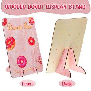 Parti Dekorasyonu 1 PCS Ahşap Donut Stand Duvar Donut Tutucu Düğün Dekor Masa Masa Bebek Duş Çocuk Doğum Günü Diy malzemeleri