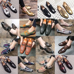 Luxus-Marken-Designer-Müßiggänger für Herren, flache, runde Zehe, Slip-on-Schuhe, schlichte PU-Leder-Casual-Business-Schuhe, L, klassische, bequeme Schuhe