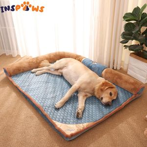 Pennor Ortopediskt minnesskum Pet Bed Bed Comfy Couch Dog Bed Plush Dog Soffa Cushion med avtagbar tvättbar täckning lugnande katt sovmatta