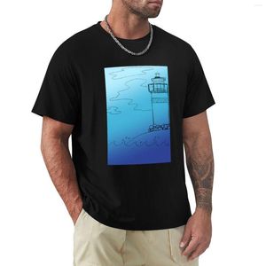 Herren Polos Lighthouse Gradient Charcoal T-Shirt Schnell trocknendes Hemd Kurze schwarze T-Shirts Fruit Of The Loom Herren