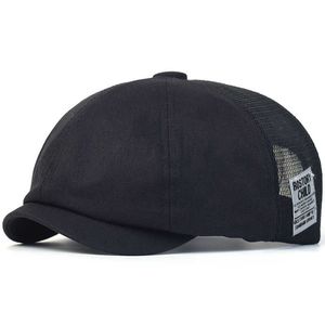 Berets Summer Mesh Newsboy, дышащий хлопковой пик восьмиугольные ретро -повседневные сплошные бретели визуальные гэтсби обычные ротантные шляпы G220612