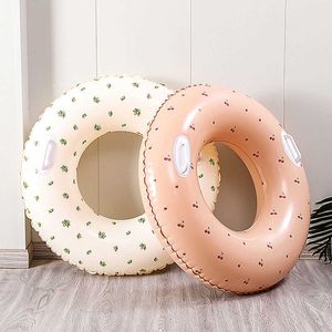 Inflatable Floats Tubes Korean style thick inflatable pipe water party adult floating air pad outdoor Swim ring with handle P230612