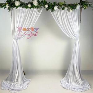 Party Decoration White Panel Ice Silk Wedding Backdrop Curtain Out Door Stage Background Po Booth For Event Banquet Christmas
