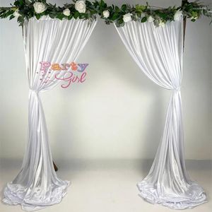 Party Decoration White Panel Ice Silk Wedding Backdrop Curtain Out Door Stage Bakgrund Po Booth för evenemang Bankett Jul