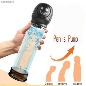 Manlig elektrisk onanator penis pump kuk suger penis utvidgning förlängare penis vakuumpump massager vuxna sex leksaker för män