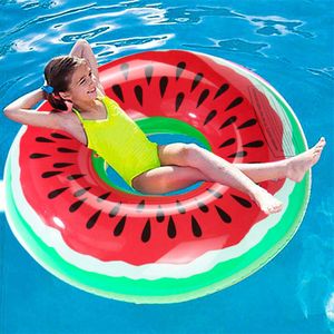 Inflatable Floats Tubes Watermelon inflatable floating round Swim children's ring adult giant air cushion beach party swimming pool toys P230612