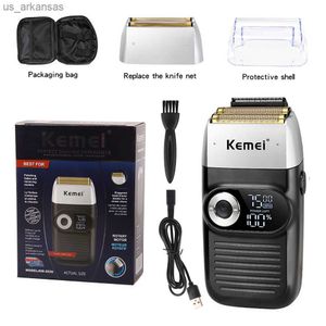 Kemei KM-2026 KM-2024 Electric Shaver Professional USB Rechargeable Powerful Bald Shaver Machine Beard Electric Shaver for Men L230523