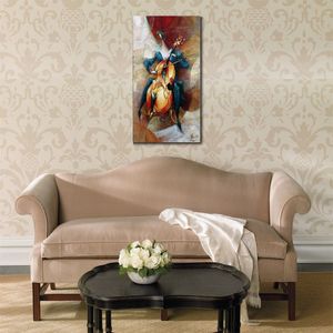 Figurative Canvas Abstract Art Cello Show Hand Painted Artwork Romantic House Decor