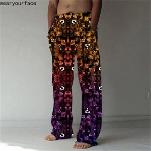 Pants Q Mark Colored Toned Light Full Length Wide Leg Pants 3D All Over Print Hipster Fashion Streetwear Sweatpants Mens Clothing
