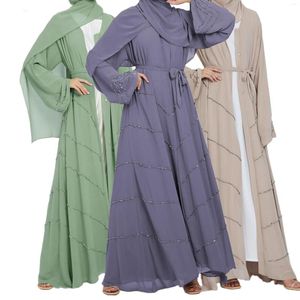 Etnik Giyim Lüks Manuel Boncuklar Dekorasyon Yumuşak Elbise Türkiye Abaya Müslüman Kadın İslami Püskül Kemer