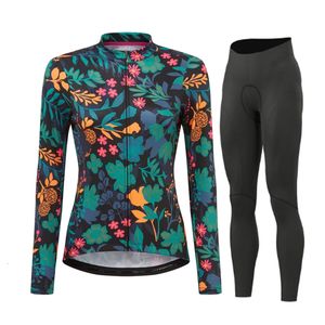 Bisiklet Jersey Setleri Springautumn uzun ceket nefes alabilen kadınlar bisiklete binmek jersey giyim dağ açık triatlon giyim moda bisiklet kıyafetleri 230612