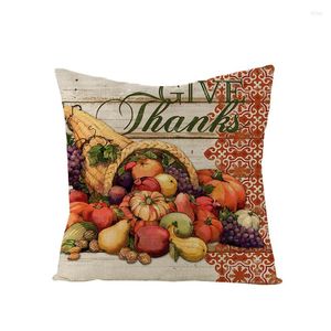 Pillow 2023 Thanksgiving Pillowcase Pumpkin Print Harvest Linen Cover Office Sofa