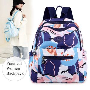 Backpack Vento Marea Travel Backpack For Women 2022 New Nylon Waterproof School Bag For Teenage Girl Flower Shoulder Bag In Preppy Style J230517