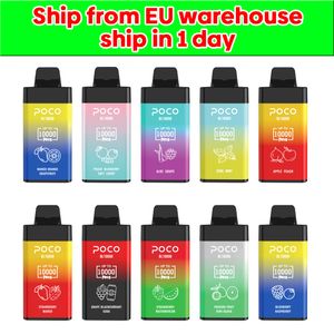 EU Depo Orijinal E Sigara Disposbale Vape Poco BL10000 Önceden doldurulmuş 20ml POD 10000 Puflar 650mAh Mesh Bobin Tip C Şarj Edilebilir Port