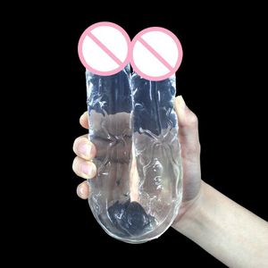 Realistic Dildo Double Ended Dildo Sex Toys for Woman Erotic Soft Long Jelly Dildo for Lesbian Flexible Big Penis Masturbator L230518