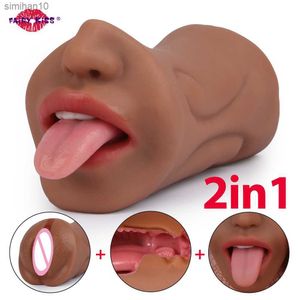 Oral Male Masturbator Sex Toys For Men Masturbation Soft Stick Deep Throat Artificial BlowJob Realistic Rubber Vagina Real Pussy L230518
