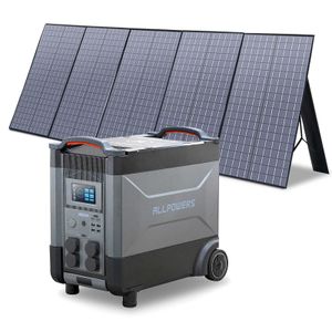 ALLPOWERS Solar Generator R4000 with 400W Solar Panel 4 X 4000W (6000W Surge) AC Outlets 3600Wh Portable Power Station