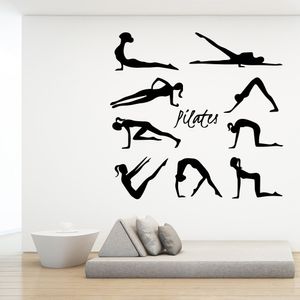 Bellezza pilates Wall Sticker Adesivi murali in vinile per Yoga Studio Camera da letto Soggiorno Decorazione della casa Adesivo murale