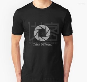 Mäns T-skjortor Herrmän Kort ärm T-shirt Aperture Science Tänk olika unisex-skjorta kvinnor t-shirt stil naturlig bomull o-hals