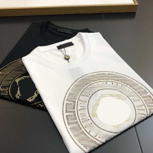 メンズTシャツデザイナー男性レディースシャツファッションTシャツverホットダイヤモンド刺繍レターカジュアルサマーショートスリーブマンティー女性服