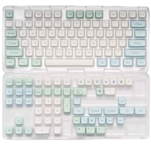 Аксессуары 133Keys Ice Mint Keycap xda Profile Dyesub Персонализированные клавиши PBT для механической клавиатуры MX Cherry DZ60 RK61 64 GK61