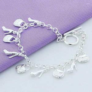 Braccialetti con ciondoli Regali di Natale Gioielli da donna Braccialetti placcati argento per fidanzamento di nozze