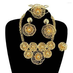 Collana Orecchini Set Gioielli da donna Ultimi placcati in oro Stile brasiliano Fatti a mano Collane di lusso Regali per feste di nozze FHK14477