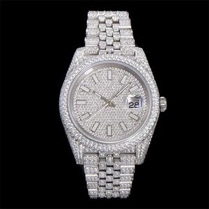 Mens Watches 시계 다이아몬드 자동 기계 손목 시계 41mm 사파이어 다이아몬드 스트랩 Montre De Luxe Fashion Wristwatch Ytus