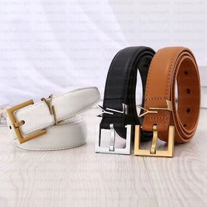 Cintura di moda per donna in vera pelle 3,0 cm di larghezza Cinture firmate da uomo di alta qualità con fibbia a Y cnosme Cintura da donna Cintura Ceintures con scatola