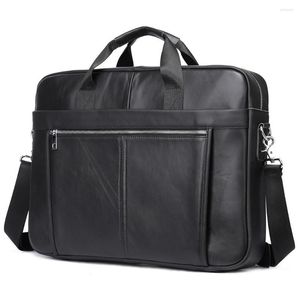 Aktentaschen 17-Zoll-Laptop-Tasche Männer Ledertaschen Männer echte Messenger für Dokumentcomputer