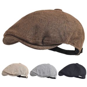 Berets Herren Sommer Baskenmütze Outdoor Atmungsaktive News Cap Frühling Flat Top Solide Entenschnabel Hut Retro Gatsby Baskenmütze Damen G220612