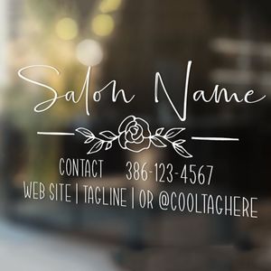 Custom Business Salon Name Social Media Window Wall Sticker Decal Shop Bar Pub Vinyl Home Decor