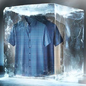 Ice Silk Traceless Shirt Men krótkie rękawa Wysokie elastyczne męskie męskie Slim Fit Bezpłatne Button Down Business Plaid Shirts Casual