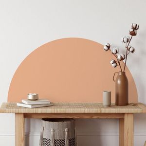 Bohemian Half Circle Pink Beige Graphic Wall Sticker Adesivo da parete in vinile rimovibile Peel and Stick Living Room Interior Home Decor