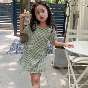 Girl's Dresses Girls Hollow Waist Dress Summer Puffed Sleeve Clothes