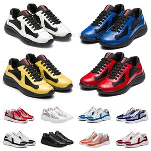 original mens designer sneakers athletic Running Shoes America Cup Low soft casual shoe Black Mesh Lace-up flat prad prads dhgate Outdoor Runner Trainers big size