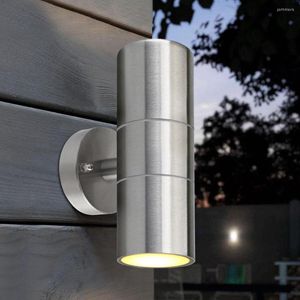 Lampade da parete 2023 Lampada a doppio LED argento originale Impermeabile su e giù per illuminazione interna esterna